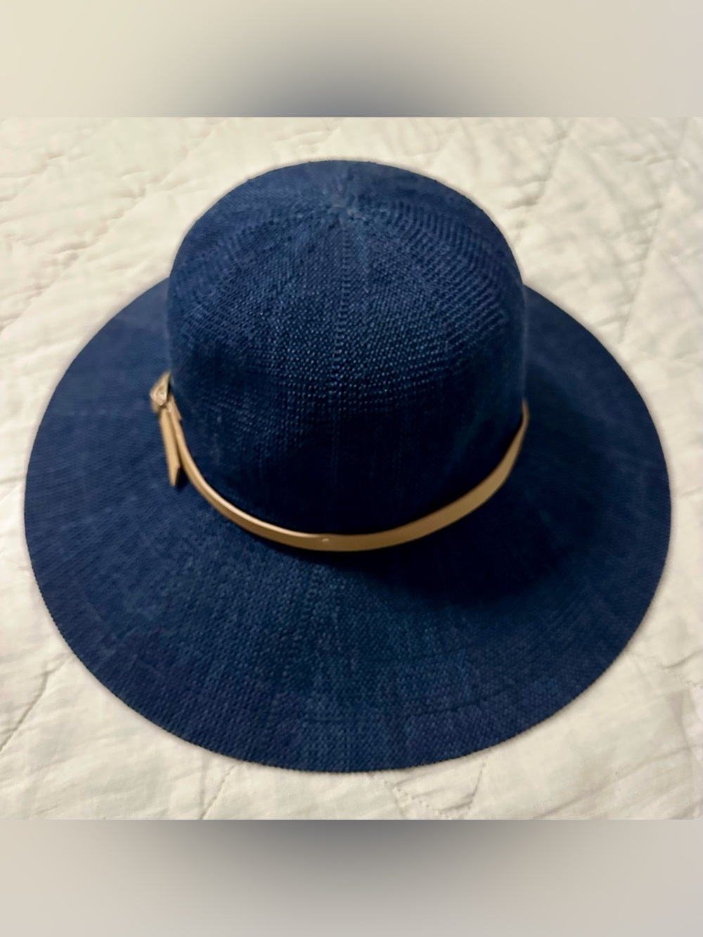 Women's Kooringal Navy Wide-Brim Hat with Tan Band